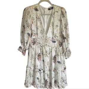 Blue B Mini Floral Dress w/Ruffle Detail